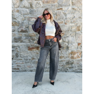 Veste simili cuir Zéliana - Bordeaux