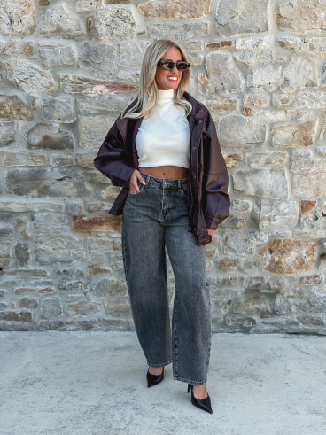 Veste simili cuir Zéliana - Bordeaux Veste simili cuir Zéliana - Bordeaux