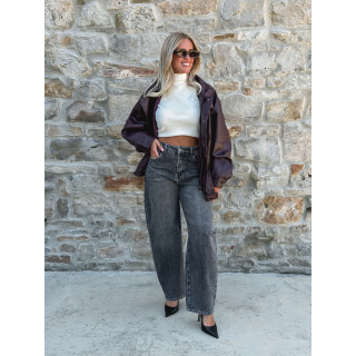 Veste simili cuir Zéliana - Bordeaux