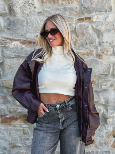 Veste simili cuir Zéliana - Bordeaux Veste simili cuir Zéliana - Bordeaux