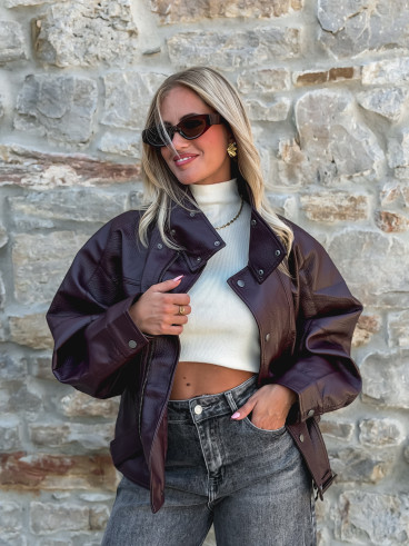 Veste simili cuir Zéliana - Bordeaux Veste simili cuir Zéliana - Bordeaux