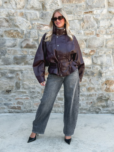 Veste simili cuir Zéliana - Bordeaux Veste simili cuir Zéliana - Bordeaux