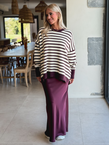 Jupe longue Vaïana - Aubergine