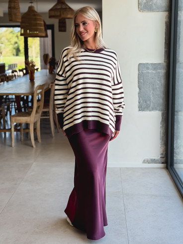 Jupe longue Vaïana - Aubergine