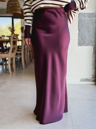 Jupe longue Vaïana - Aubergine