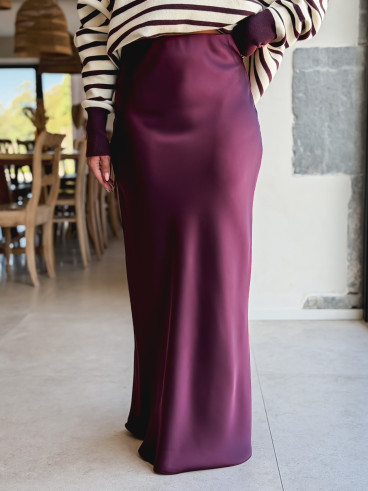 Jupe longue Vaïana - Aubergine