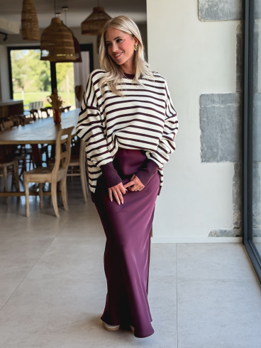 Jupe longue Vaïana - Aubergine