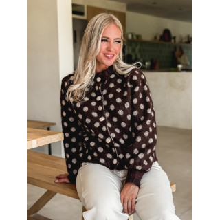 Gilet à pois Zélanya - Chocolat