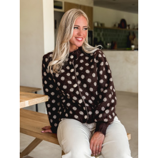 Gilet à pois Zélanya - Chocolat