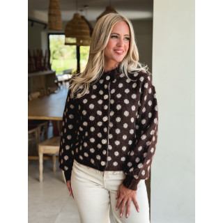 Gilet à pois Zélanya - Chocolat
