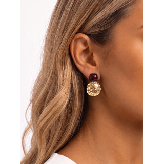 Boucles d'oreilles Titiana - Doré/Rouge