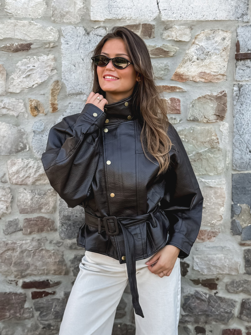 Veste simili cuir Zéliana - Chocolat Veste simili cuir Zéliana - Chocolat