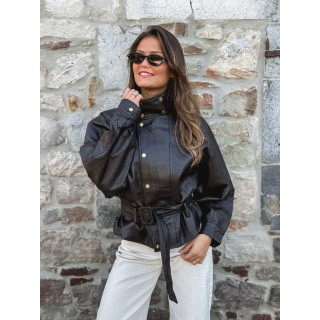 Veste simili cuir Zéliana - Chocolat