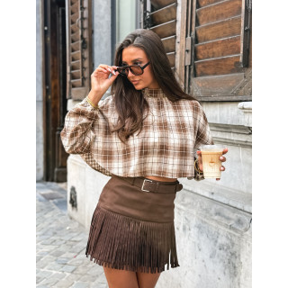 Blouse à motif tartan Aveline - Marron