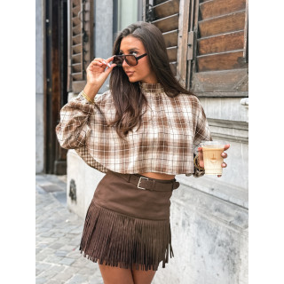 Blouse à motif tartan Aveline - Marron