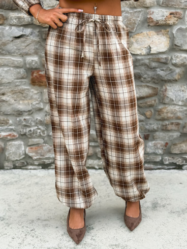 Pantalon à carreaux Edénia - Beige/Camel Pantalon à carreaux Edénia - Beige/Camel