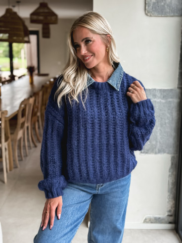 Pull Maylinda - Bleu marine Pull Maylinda - Bleu marine