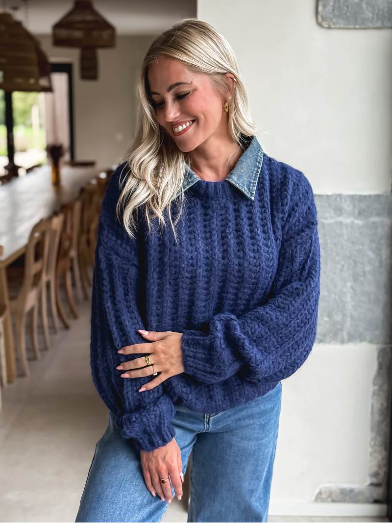 Pull Maylinda - Bleu marine Pull Maylinda - Bleu marine