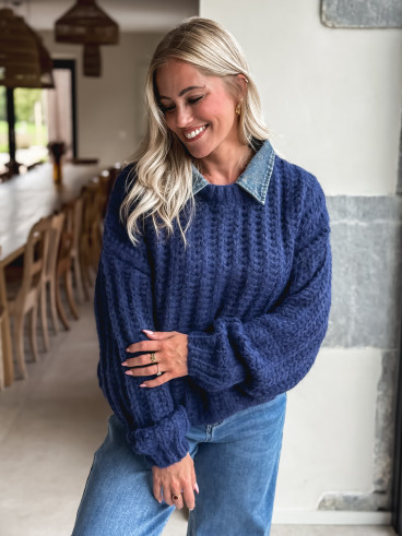 Pull Maylinda - Bleu marine Pull Maylinda - Bleu marine