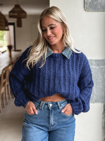 Pull Maylinda - Bleu marine Pull Maylinda - Bleu marine