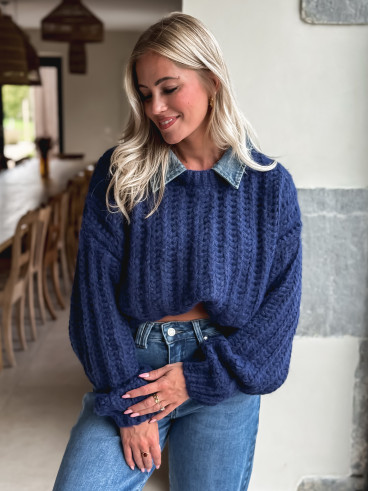 Pull Maylinda - Bleu marine Pull Maylinda - Bleu marine