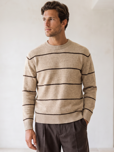 Pull ligné Léon - Beige