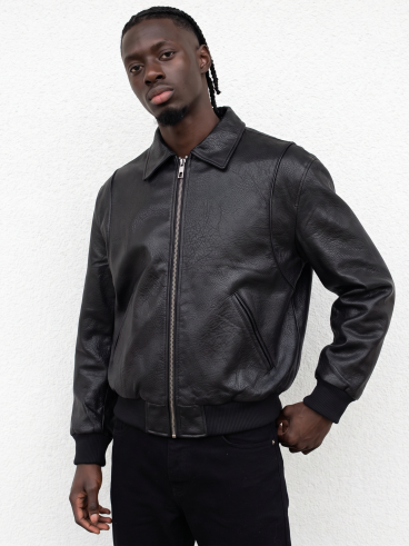 Veste en simili Laurent - Noir