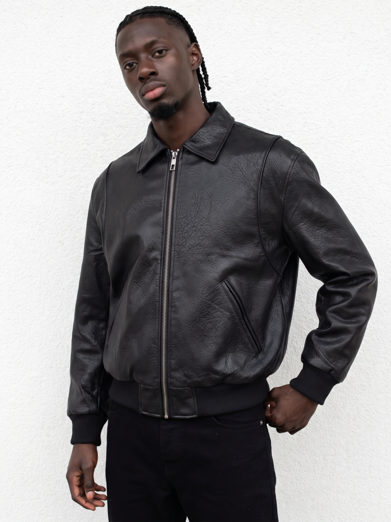 Veste en simili Laurent - Noir
