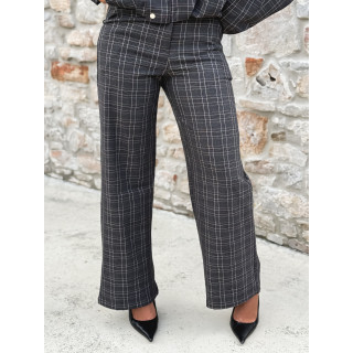 Pantalon à carreaux Emylou - Gris