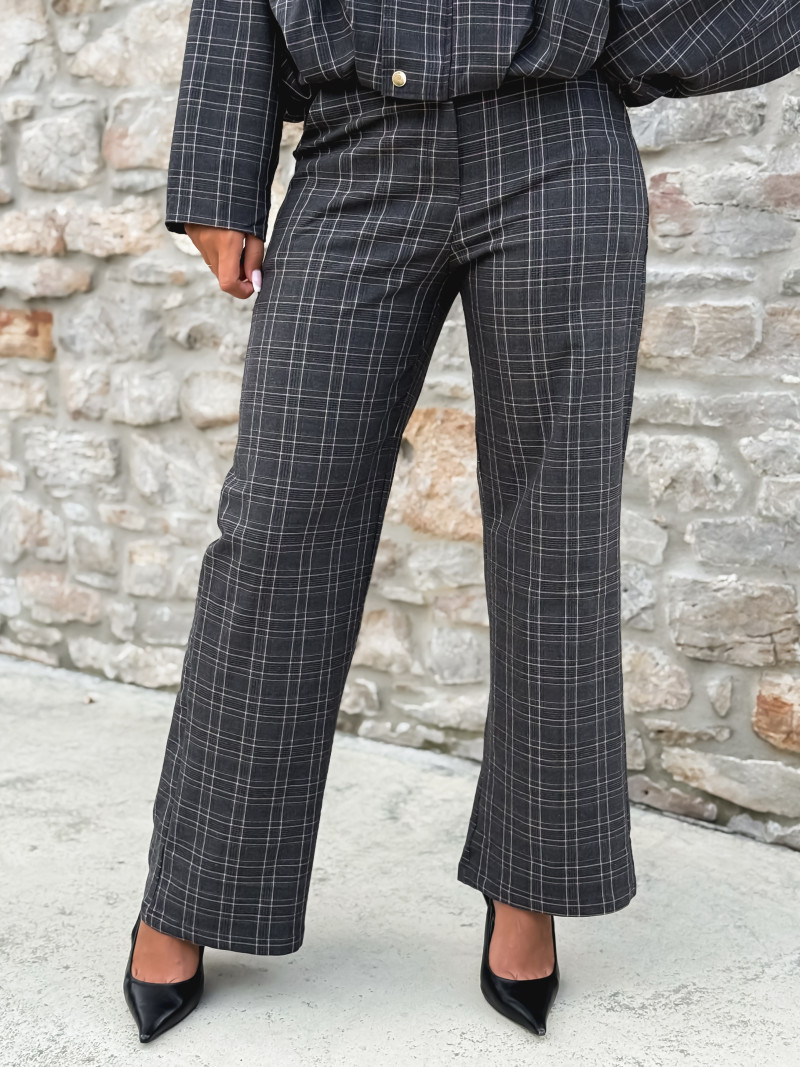Pantalon à carreaux Emylou - Gris Pantalon à carreaux Emylou - Gris