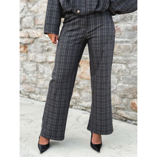 Pantalon à carreaux Emylou - Gris