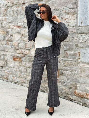 Pantalon à carreaux Emylou - Gris Pantalon à carreaux Emylou - Gris