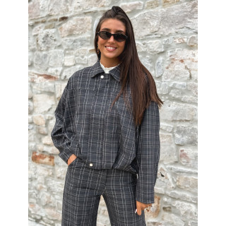 Veste à carreaux Kitana - Gris foncé