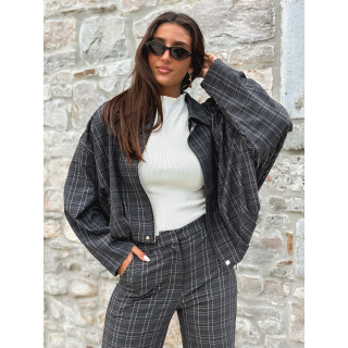 Veste à carreaux Kitana - Gris foncé