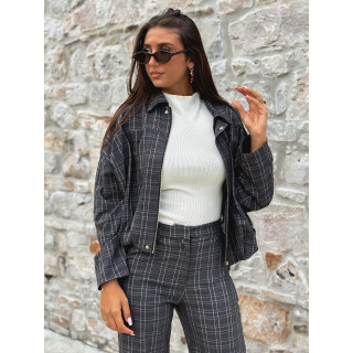 Veste à carreaux Kitana - Gris foncé