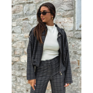 Veste à carreaux Kitana - Gris foncé