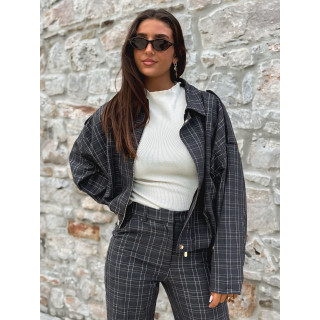 Veste à carreaux Kitana - Gris foncé