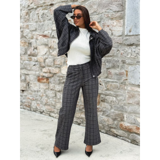 Veste à carreaux Kitana - Gris foncé