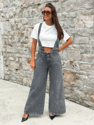 Salopette en jeans Analia - Gris