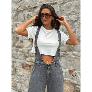 Salopette en jeans Analia - Gris