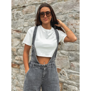 Salopette en jeans Analia - Gris