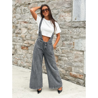 Salopette en jeans Analia - Gris