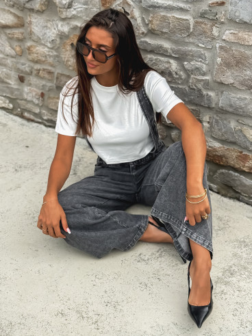 Salopette en jeans Analia - Gris