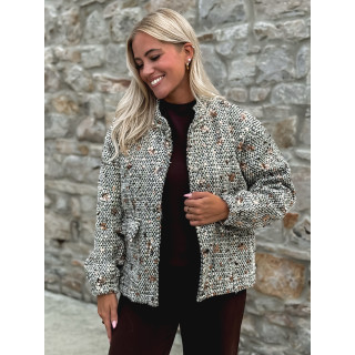 Veste à sequins Doralia - Écru/Noir