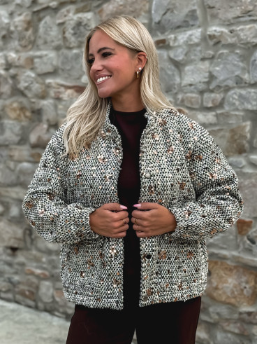 Veste à sequins Doralia - Écru/Noir Veste à sequins Doralia - Écru/Noir