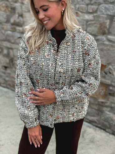 Veste à sequins Doralia - Écru/Noir Veste à sequins Doralia - Écru/Noir