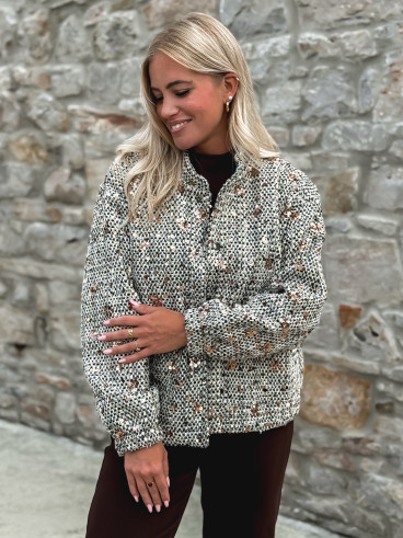 Veste à sequins Doralia - Écru/Noir Veste à sequins Doralia - Écru/Noir