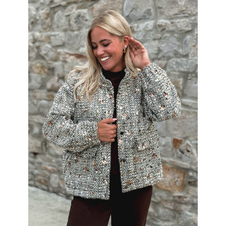 Veste à sequins Doralia - Écru/Noir