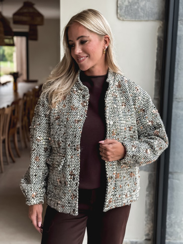 Veste à sequins Doralia - Écru/Noir Veste à sequins Doralia - Écru/Noir