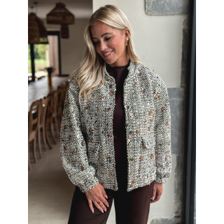 Veste à sequins Doralia - Écru/Noir